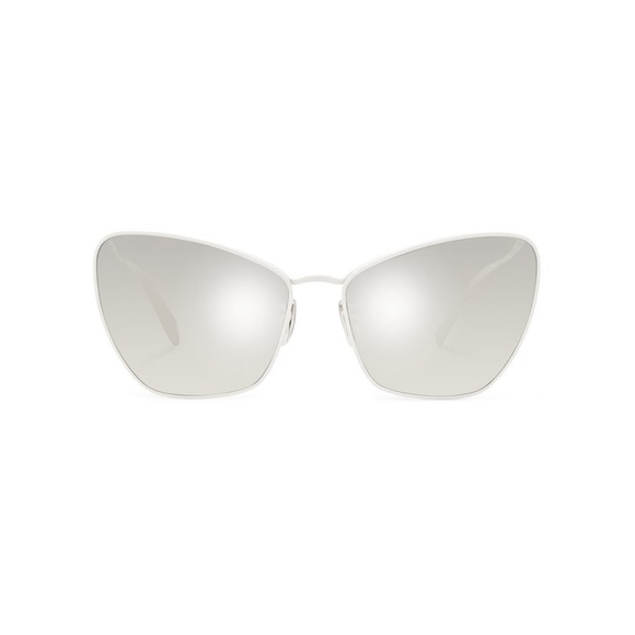 CELINE WHITE SILVER MIRRORED BUTTERFLY SUNGLASSES CL40069U main image 9